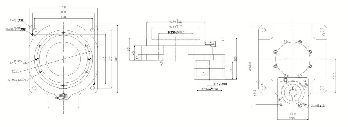 SHT200-10K中空旋转平台