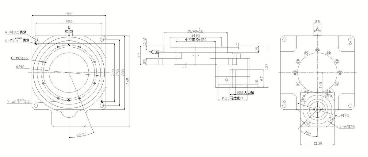 SHT280-10K中空旋转平台